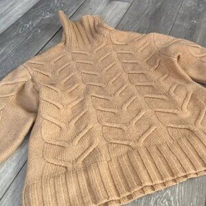 Aritzia Wilfred Camel Champeaux Knit Turtleneck Sweater SZ XXS